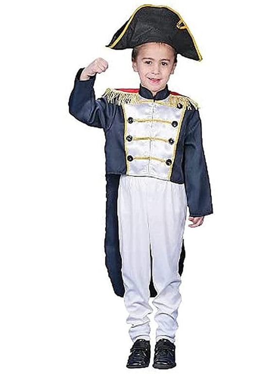 Boys Colonial General Costume – Napoleon, Founding Fathers & Tom Thumb Outfit Inspired Jacket, Pants & Hat, Large