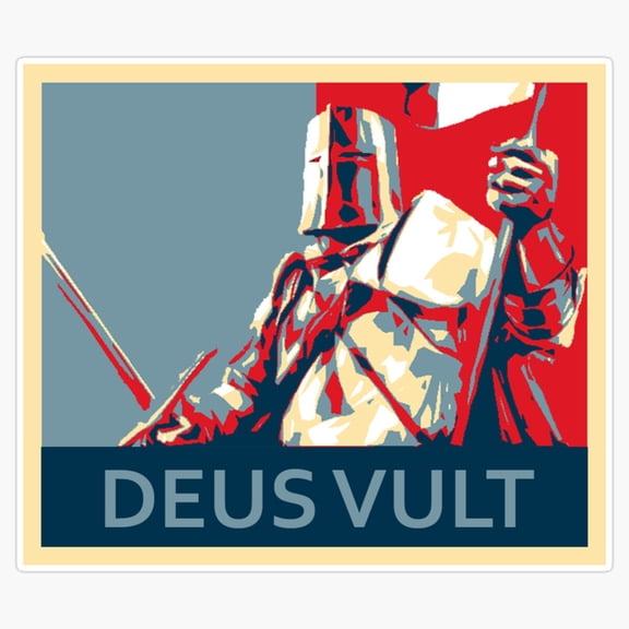 Historical Knight Templar Shield Cross Battle Cry Deus Vult Medieval Faith Decal For Locker Sticker