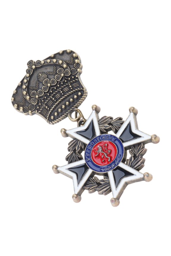Historical Martial Badge with Detailed Craftsmanship Carved Pattern Star Emblems for Collector and Enthusiasts