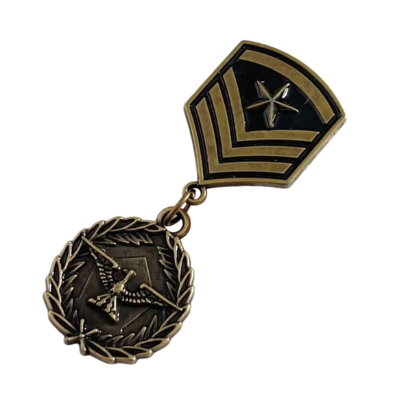 Historical Martial Badge with Detailed Craftsmanship Carved Pattern Star Emblems for Collector and Enthusiasts