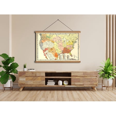 Historical Native American Indian Tribes Linguistic Stocks 1650 Linguistic Map, Unframed Poster