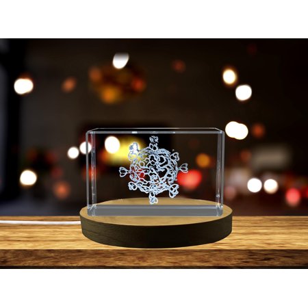 Historical Pathogen: 3D Engraved Crystal Smallpox Germ