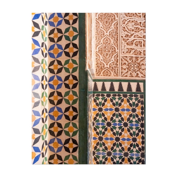 Historical Tiles - Alhambra Granada Spain - Granada Andalusia Spain Photography Geometric Pattern Architecture Mediterranean Art Deco Abstract Unframed Wall Art Print 16 x 20 inches