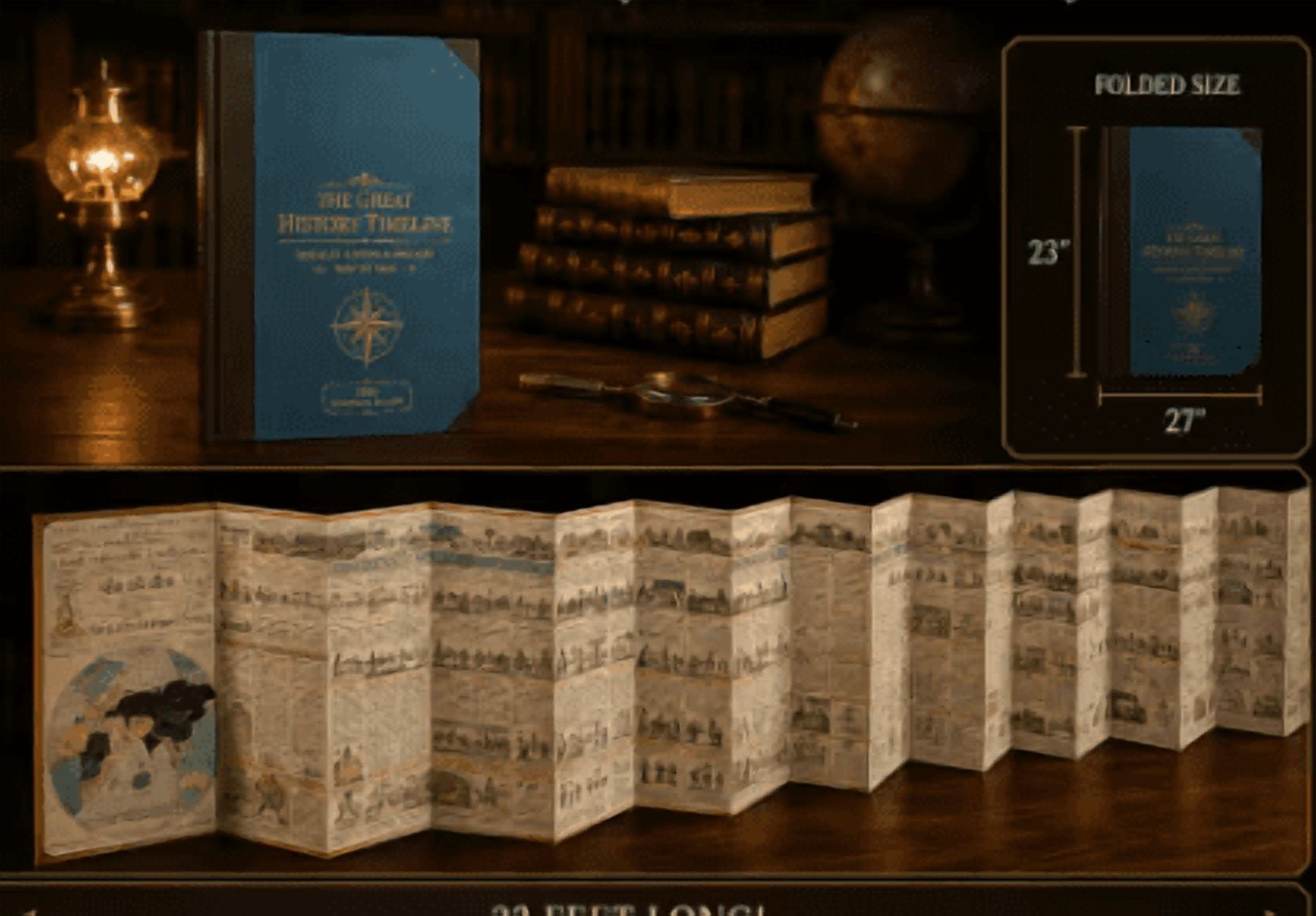 Historical Timeline Chart Synchronological Map Fold-Out Wall Panel ...