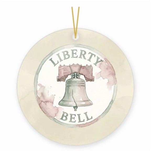 History Buff Liberty Bell Gift Philadelphia Native Christmas 2D FLAT CIRCLE Ceramic Ornament