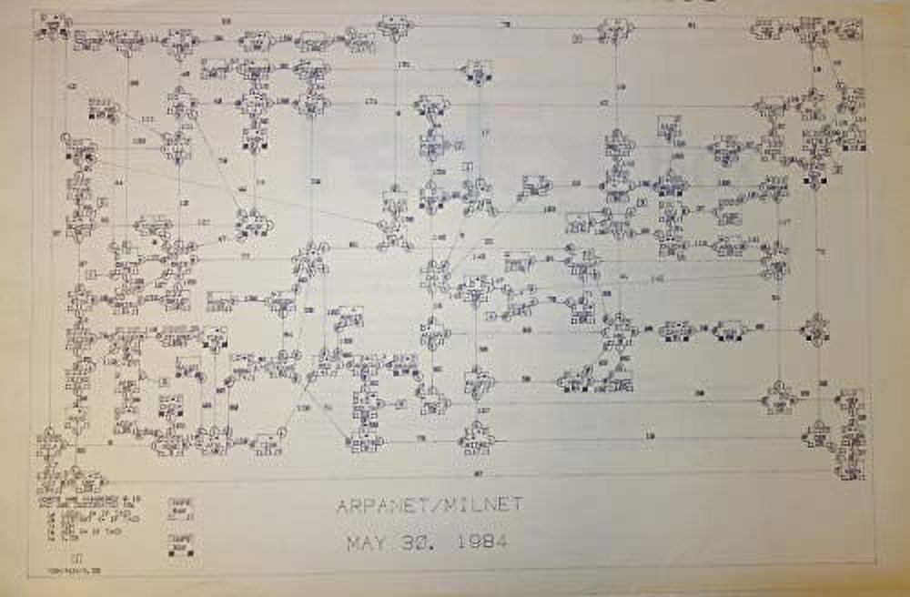 History Galore 24x37 Poster, ARPANET - MILNET as of May 30, 1984 - BBN ...