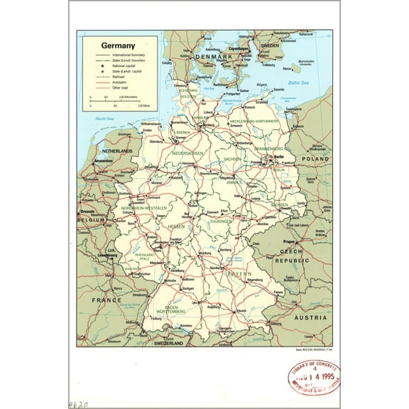 History Galore CIA Map of Germany 24 x 36 Poster
