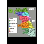 History Galore Chicago Map of Community Areas 24x 36 Framed Poster Print