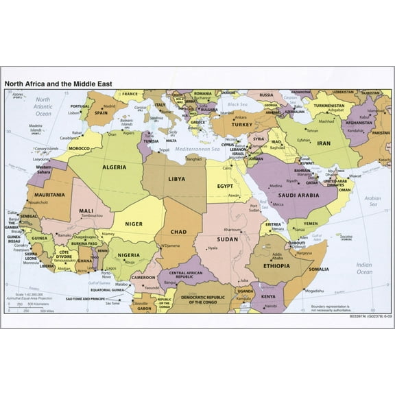 History Galore Cia Map North Africa and Middle East 24 x 36 Poster