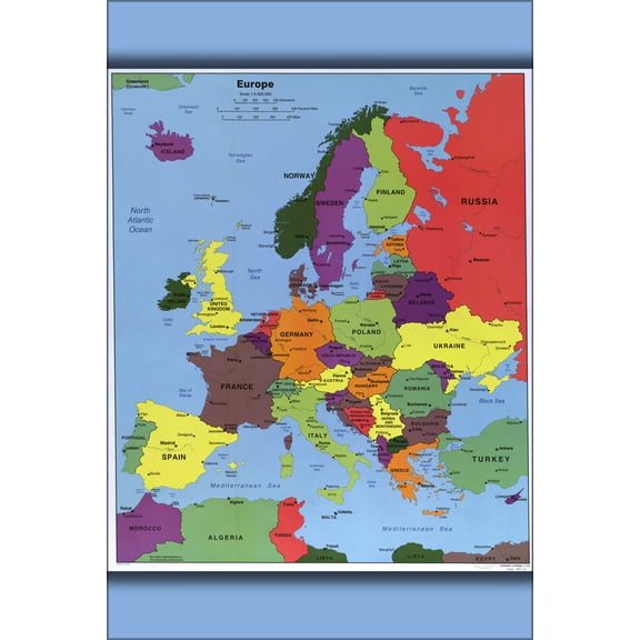 History Galore Cia Map of Europe 2004 36" x 24" Poster