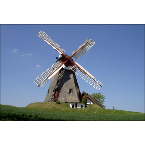 History Galore Windmill in Nordborg 24" x 36" Poster