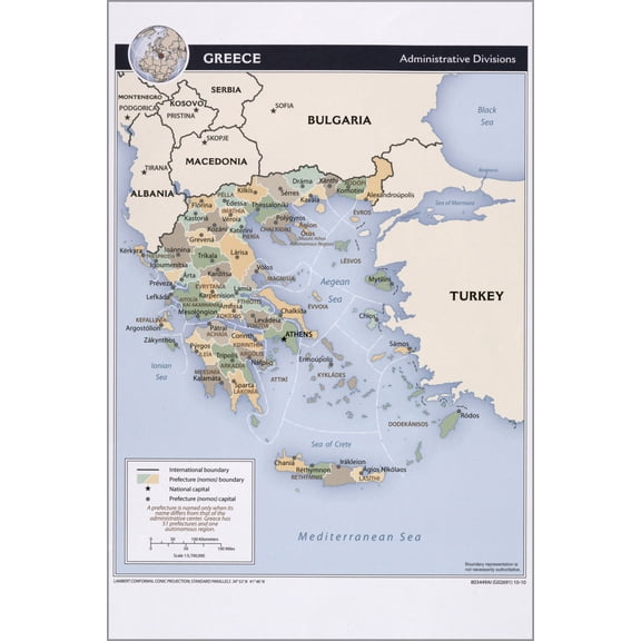 History Galore cia map of Greece Poster 24"x36" Gallery Poster