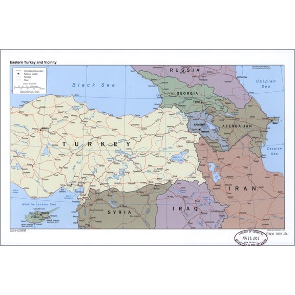 History Galore map of Eastern Turkey and vicinity 2002 24"x 36" Poster