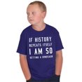 thumbnail image 1 of History Repeats Itself Dinosaur Pet Crewneck T Shirts Boy Girl Teen Brisco Brands XS, 1 of 6