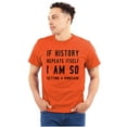 thumbnail image 1 of History Repeats Itself Dinosaur Pet Plus Size Crewneck Graphic Tee Shirt Brisco Brands 4X, 1 of 5