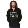 thumbnail image 1 of History Repeats Itself Dinosaur Pet Zip Up Hoodie Men's Women's Brisco Brands X, 1 of 6
