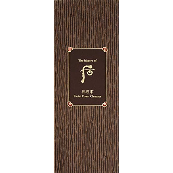 The History of Whoo Gongjinhyang Facial Foam Cleanser | Rich & Gentle Foaming Cleanser for Facial Grime & Makeup Removal | Fine & Abundant Foam Bubbles for Mild Cleansing Effect, 180ml