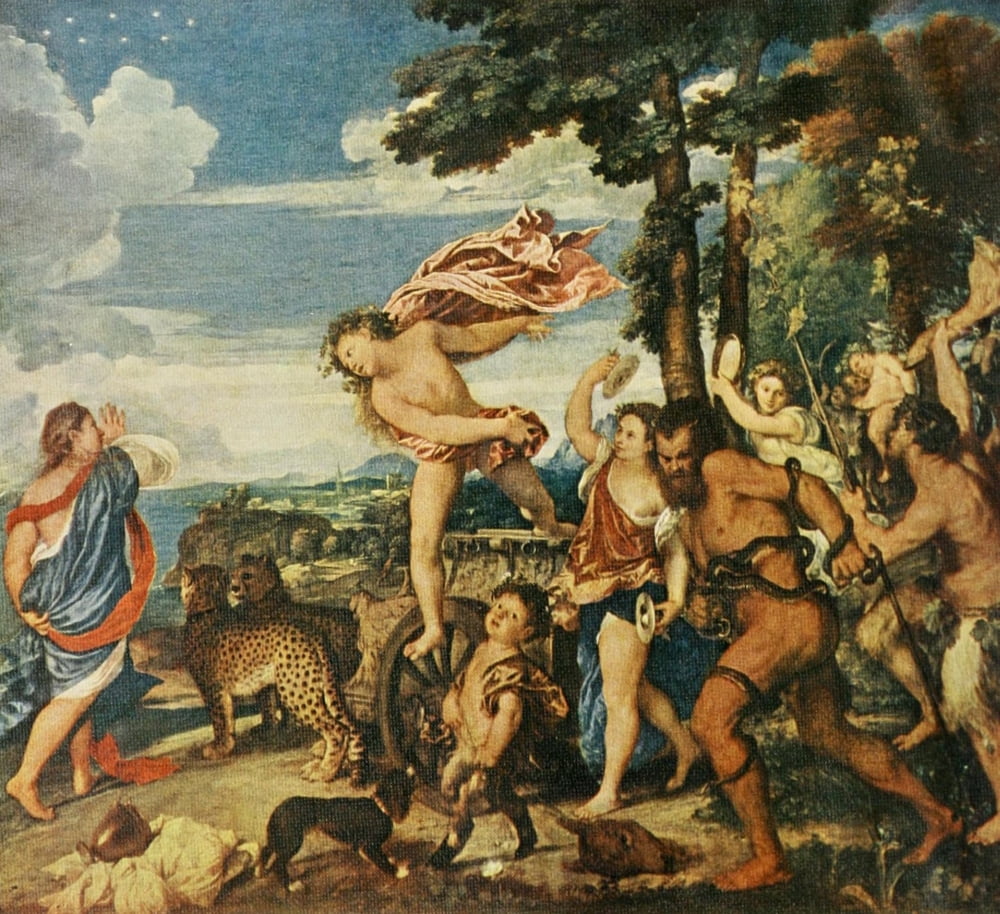History of Painting 1911 Bacchus & Ariadne Canvas Art - Titian (18 x 24)
