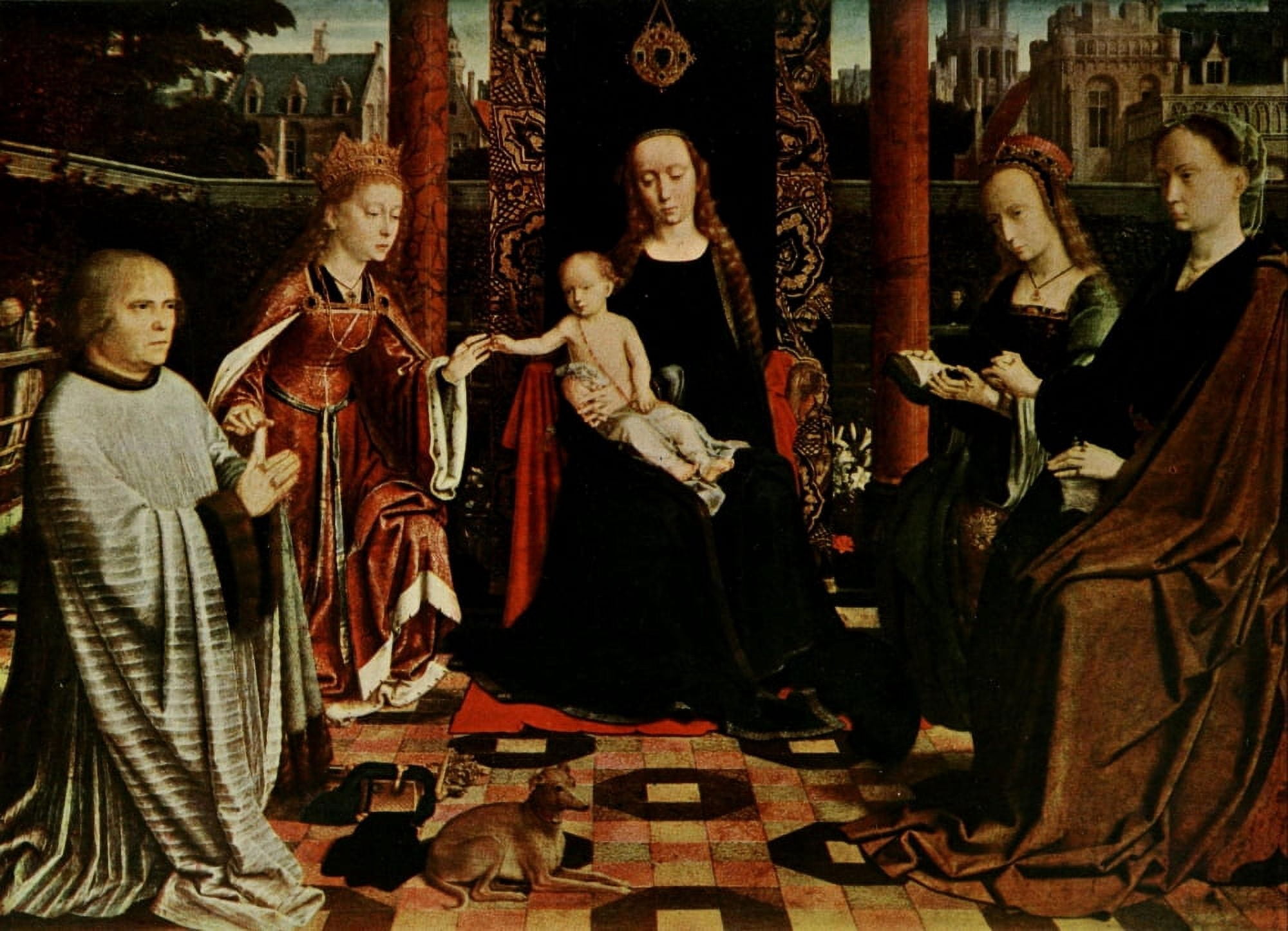 History of Painting 1911 The Mystic Marriage of St Catherine Canvas Art - Gerard David (24 x 36)