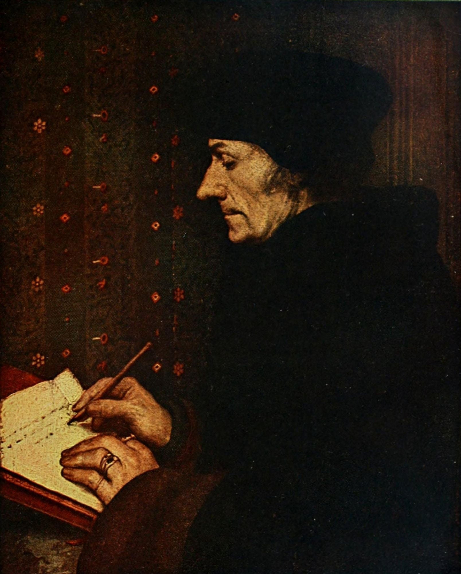 History of Painting 1911 The Writing of Erasmus Canvas Art - Hans Holbein (18 x 24)