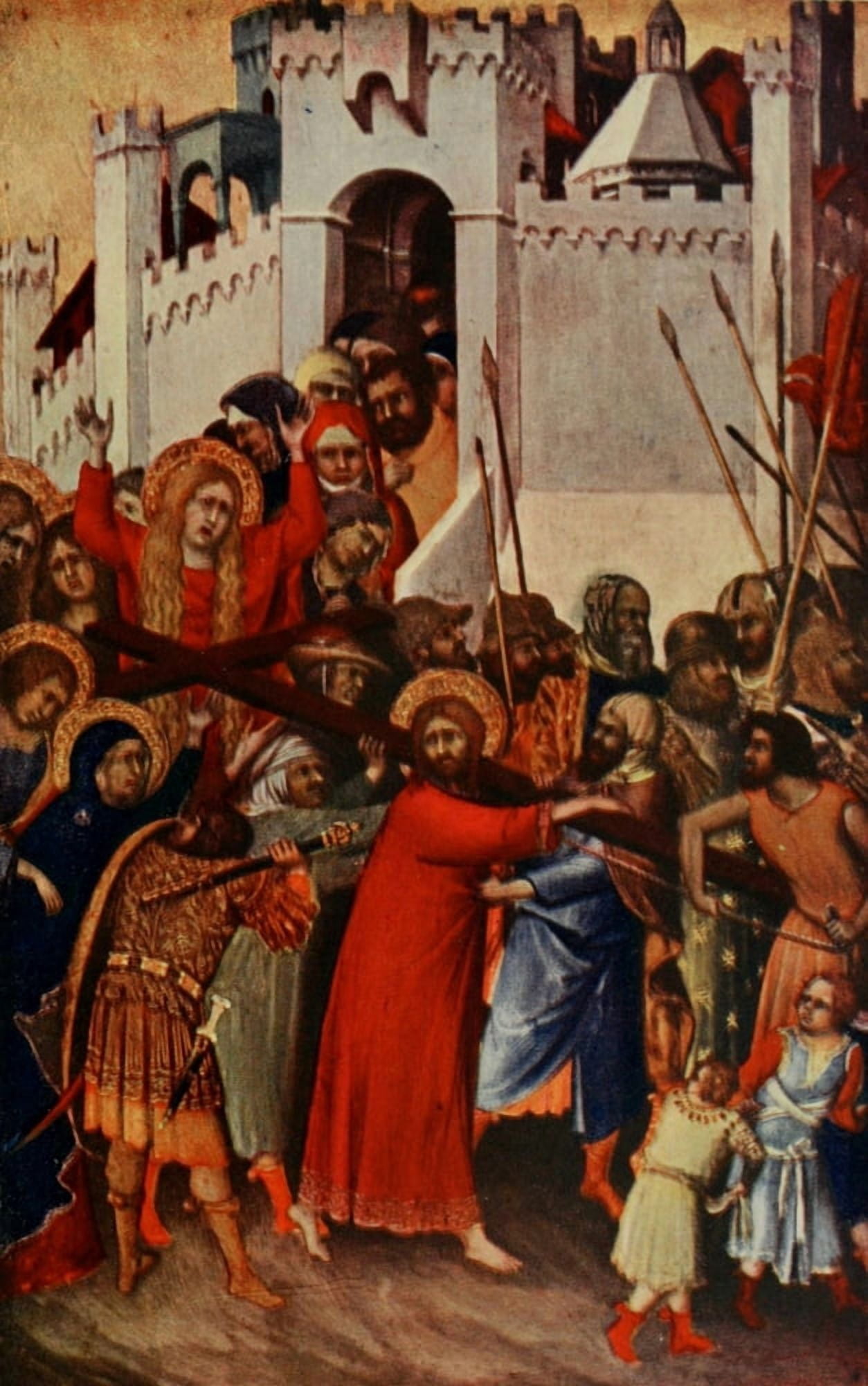 History of Painting 1912 Christ bearing his cross Canvas Art - Simone Martini (24 x 36)