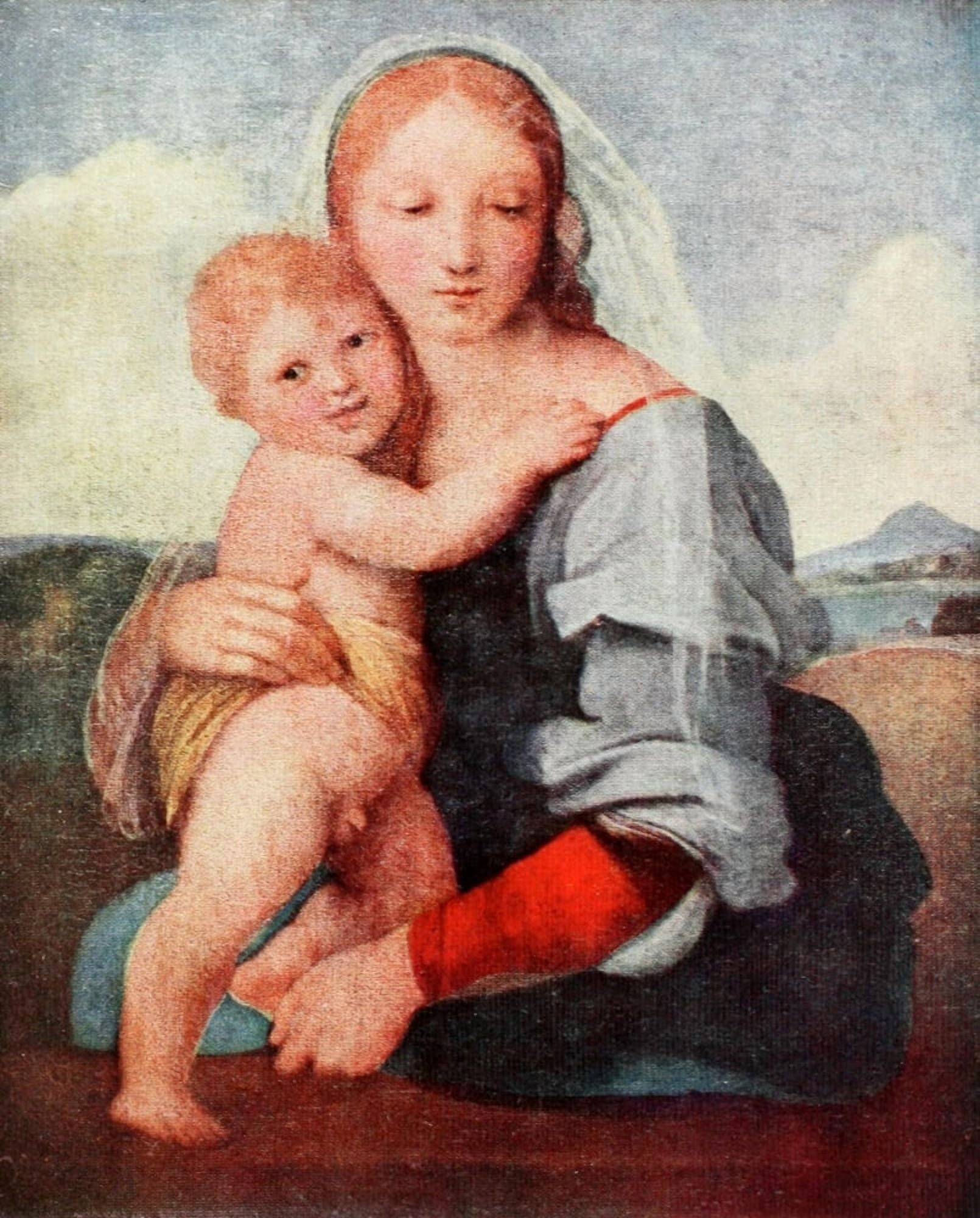 History of Painting 1912 Madonna of the Tower Canvas Art - Raphael (24 x 36)