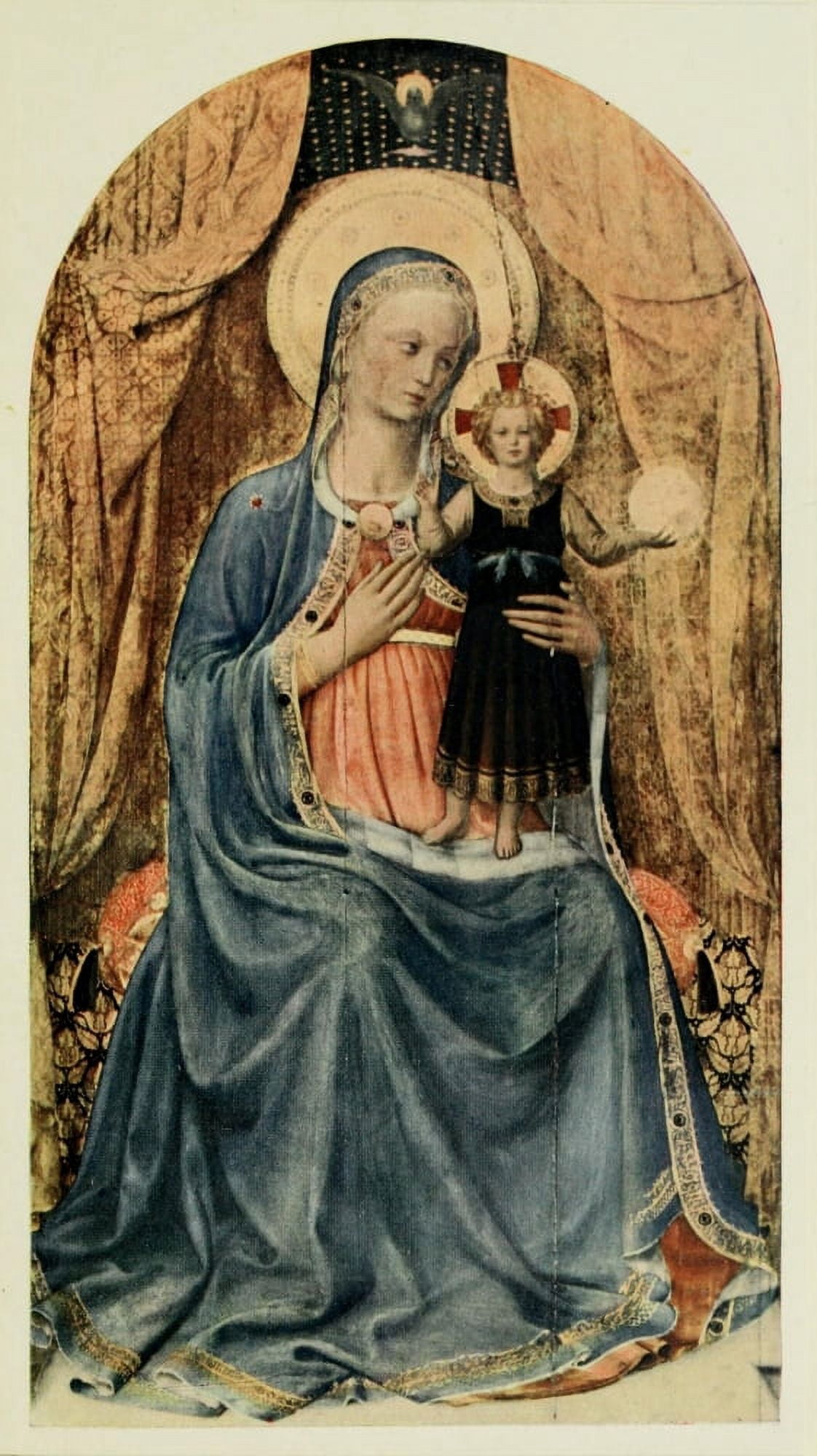 History of Painting 1912 Virgin & Child Canvas Art - Fra Angelico (18 x 24)
