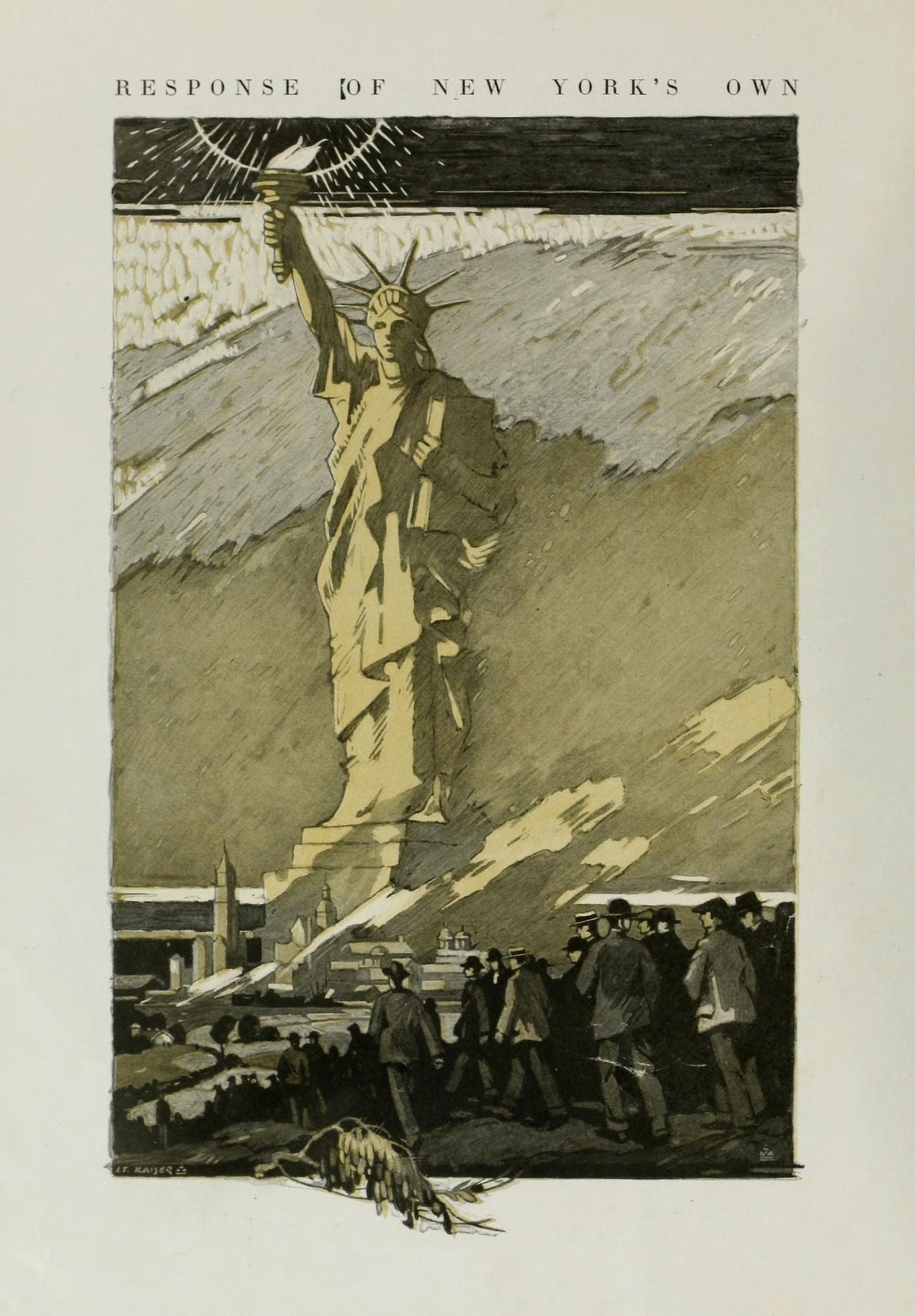 History of the 77th Division 1919 Response of New Yorks own Canvas Art - LT Kaiser (18 x 24)