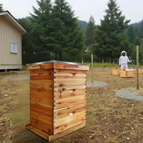 Historyli 10 Frame-Bee Hive Boxes with Honey Spout,Bee Hive Box,Langstroth Beehive Box,Wax-Coated Complete Honey Bee Hives Boxes Starter Kit with Deep & Medium Boxes