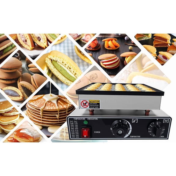 Historyli 110V 25-Hole Mini Pancake Maker, Stainless Steel Non-Stick Electric Poffertjes Pan, 900W, Silver