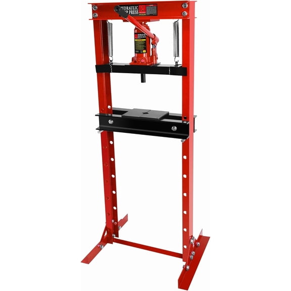 Historyli 12 Ton Hydraulic Shop Press,H-Frame Floor Bearing Press for Garage & Metalworking,Adjustable Height (2"-29.5") with Stamping Plates – Ideal for Bending,Bearing Removal,Red