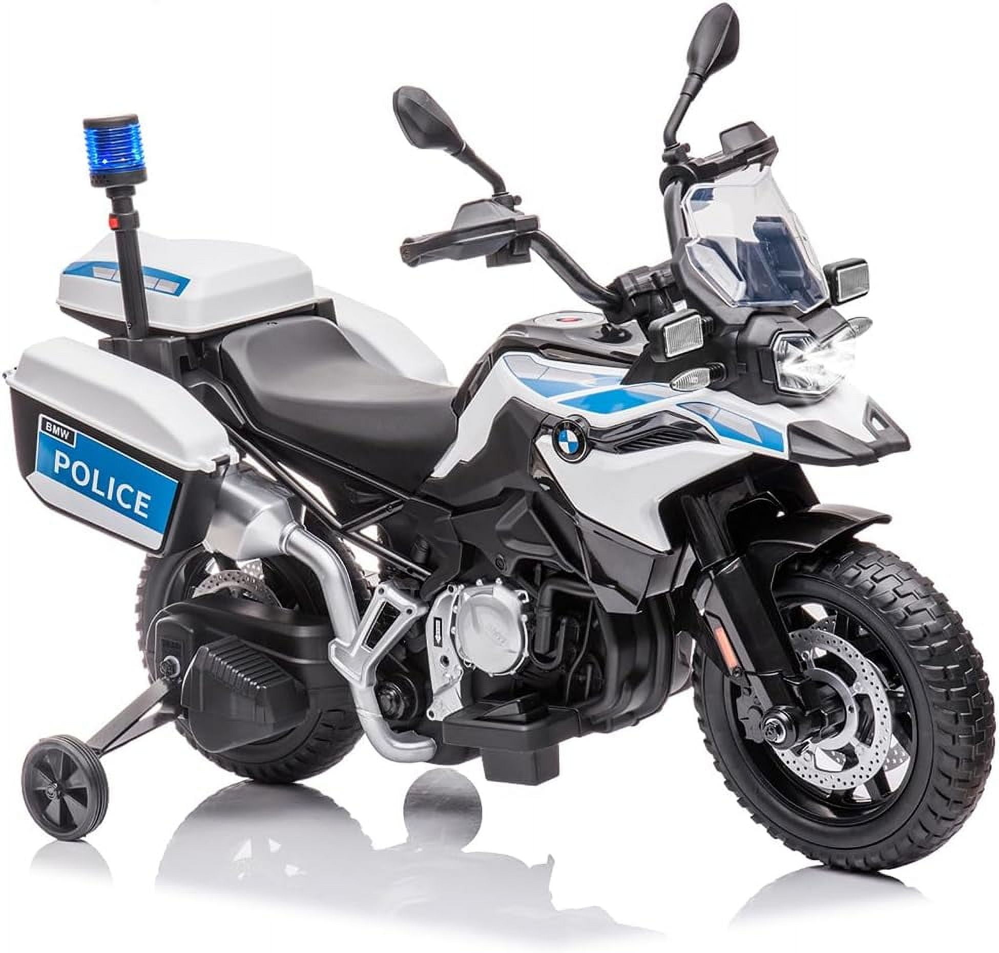 Historyli 12V Ride On Motorcycle,Motorcycle with 7AH Battery,High/Low Speed,LED Headlights & Warning Lights,Spring Suspension,2 Storage Boxes,White