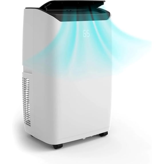 Historyli 14,000 BTU Portable Air Conditioner, 9,200 BTU (SACC), Cools 700 Sq. Ft, 3-in-1 (Dehumidifier/Fan), Remote Control, Black Top