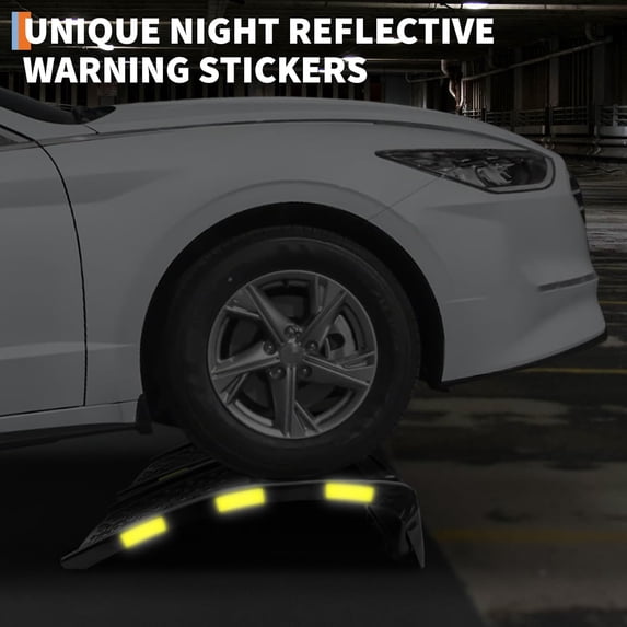 Historyli 2 Pack Car Ramps, Portable Truck Service Ramps with Reflective Stickers, 8000LBS Capacity, Black