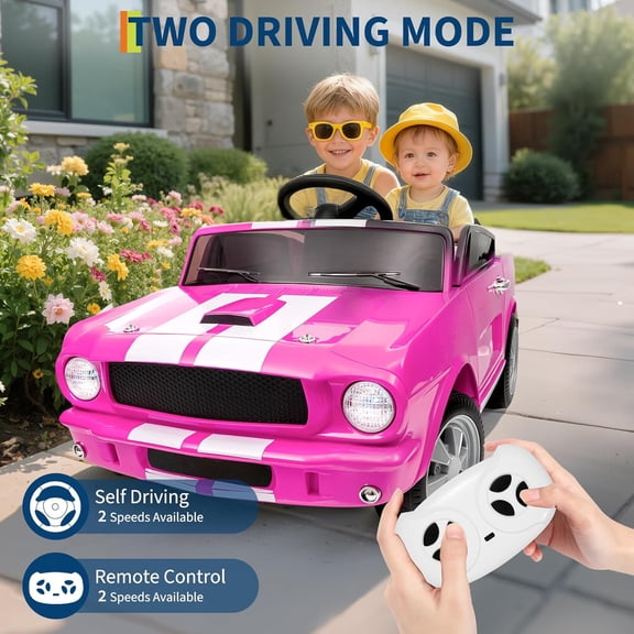 Historyli 24v 7AH 2-Seater Ride-on Car with Remote Control, Dual Safety Belts, 2-Speed Settings & Built-in Music, Pink