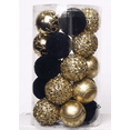 thumbnail image 1 of Historyli 25 Pcs Christmas Tree Ornament Balls,Glitter and Matte Finish,Decorative Holiday Baubles,6cm,Black Gold, 1 of 1