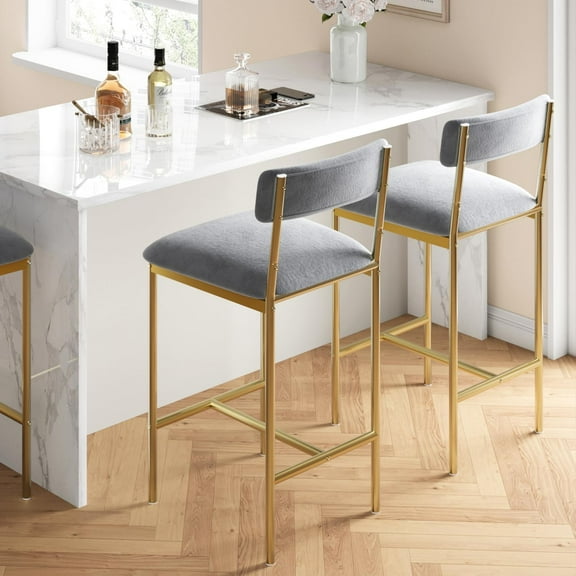 Historyli 2PC Dining Table,Kitchen Table with 2 Upholstered Bar Chairs,3 Large Storage Shelves,Kitchen Bar Table Set for Small Space,Apartment,Studio,Breakfast,Gold