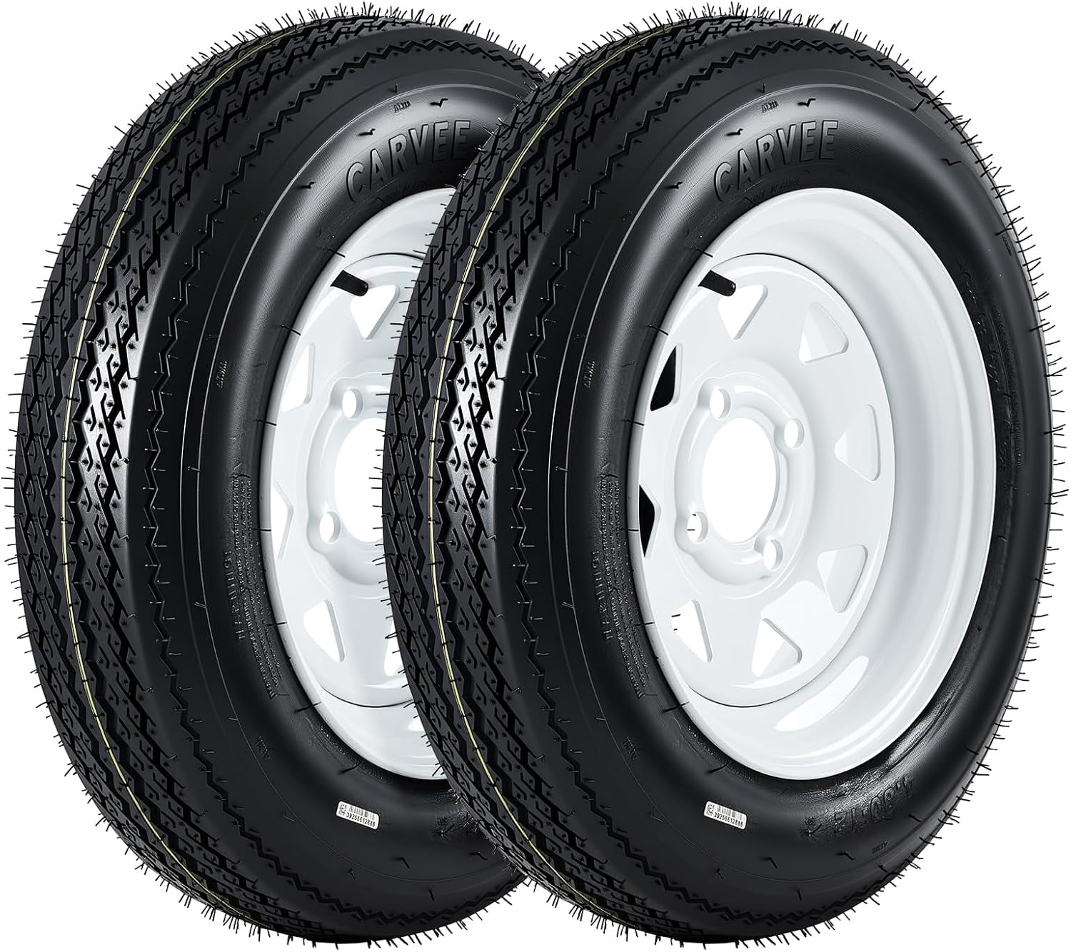 Atlantic Boat Rims Historyli 2PC Durable Trailer Tire & Wheel Set -4.80-12,6PR Load Range ...