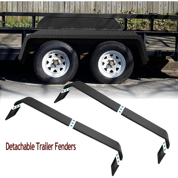 Historyli 2PC Tandem Axle Trailer Fenders Fit 13"-15" Tires,72-7/8"x10-1/4"x13" Detachable Double Axle Trailer Fenders,Split Design,Diamond Tread Plate for Car Hauler,Detachable trailer wheel eyebrow