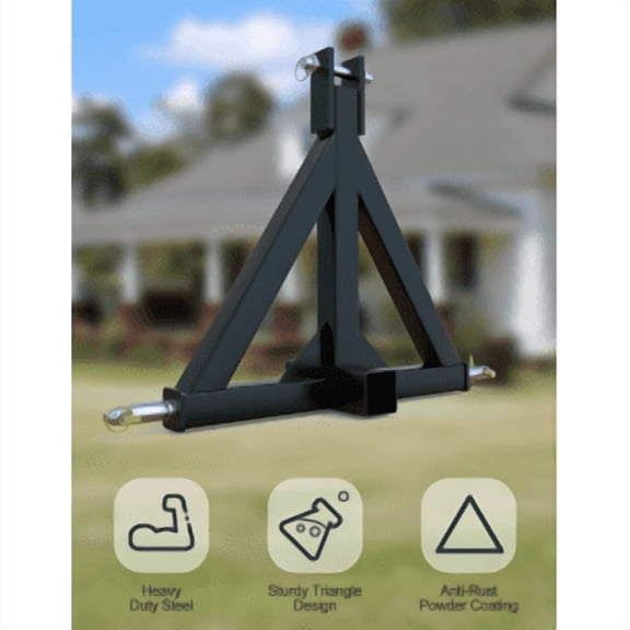 Historyli 3 Point Hitch, 2 inch Receiver, Heavy Duty, 2 inch Receiver Tow Drawbar, Black