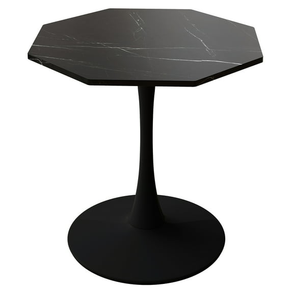 Historyli 31.5Inch Modern Octagonal Coffee Table,Mid-Century Style Dining Table,Marble Coffee Tables for Living Room Office,Easy to Clean,White Marble