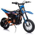 thumbnail image 1 of Historyli 36V Ride On Dirt Bike,Electric Off Road Motorcycle with 500W Brushed Motor,Fast Speed Up to 15.5 Mph,Max Load 175 Lbs,Led Light,Leather Seat,Disc Brake,Air-Filled Tires,Blue, 1 of 6