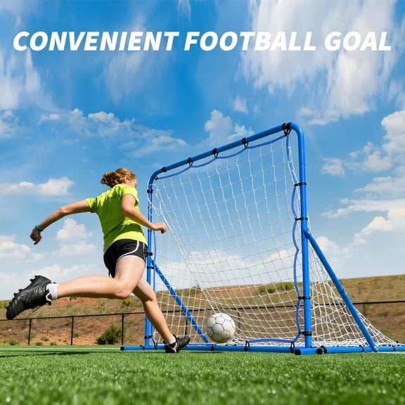 Historyli 4x4 FT Portable Soccer Goal, Backyard Soccer Net, Foldable Pop Up Training Equipment with Carry Bag, Blue