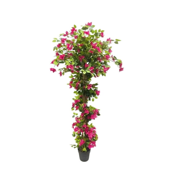 Historyli 5.5FT Artificial Bougainvillea Tree in Plastic Pot,Faux Bougainvillea Outdoor with Realisitc Flowers and Leaves - Decor for Home Office Porch,Bougainvillea Tree