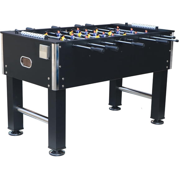 Historyli 5 Ft Foosball Table and Balls Set for Indoor Game Room,Soccer Game Table with Leg Levelers for Adults,PVC Leather,Black PVC leather