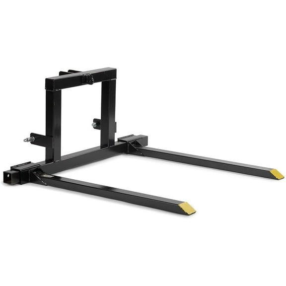 Historyli 50Inch 3 Point 1500Lbs Capacity Pallet Forks,Adjustable Width Range Pallet Fork Attachments,3 Point Hitch Pallet Forks for Tractor Category 1,Black+Yellow