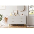 thumbnail image 1 of Historyli 6 Drawer Dresser,Wood Chest of Drawers Organizer Storage with Gold Handle,Large Storage Cabinet,Modern Design Dresser for Bedroom,Closet,White, 1 of 7