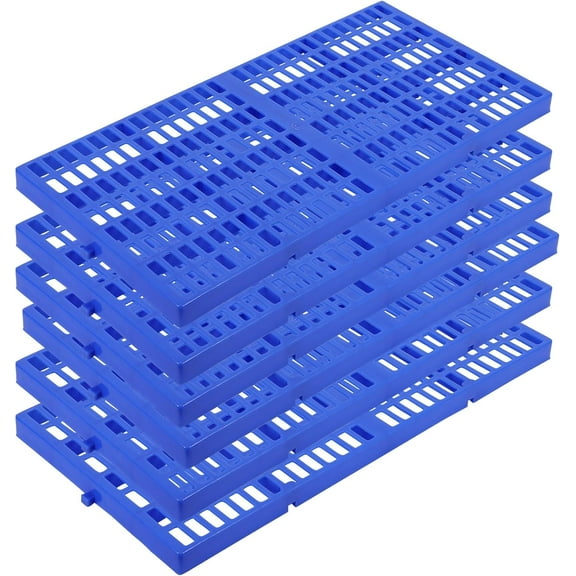 Historyli 6 Pcs Plastic Pallet,Splicable Floor Pallets,1100 Lbs Capacity per Pc,Water-Proof,Breathable Grid Ventilation Pallets for Daily,Workshop,Garage,Market Use(11.8X 23.6X 1.18 inches)
