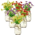 thumbnail image 1 of Historyli 6 Piece Mason Jar Centerpiece, Glass Mason Jar with Colored Daisies and LED Lights, Mason Jar Flower Table Decoration for home Decore, 1 of 7