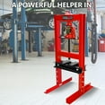 thumbnail image 1 of Historyli 6 Ton Hydraulic Shop Press with Pressure Gauge,H-Frame Floor Bearing Press for Garage & Metalworking,Adjustable Height (2.2"-9.4") with Stamping Plates,Ideal for Bending,Red strap watch, 1 of 7
